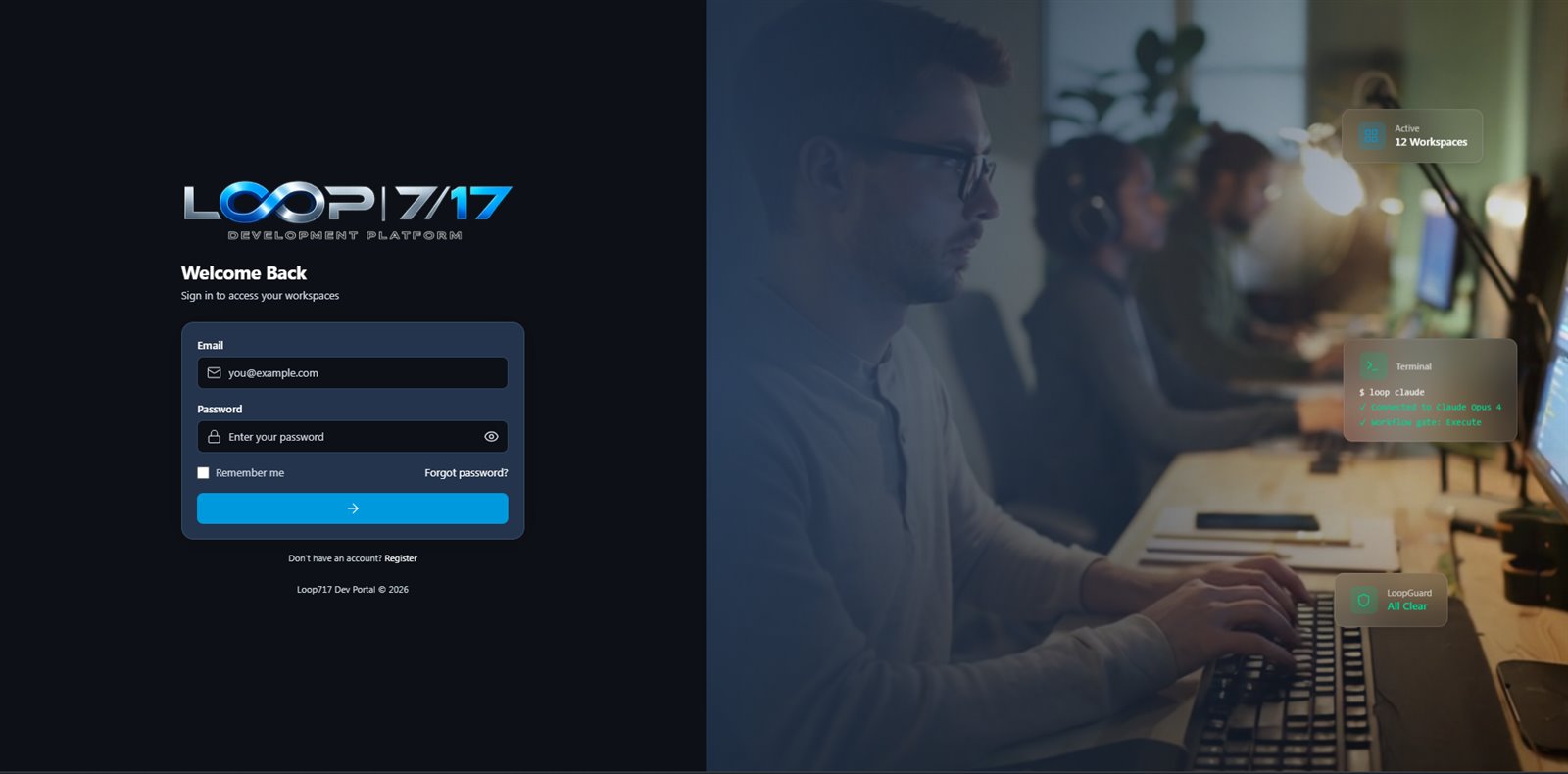 Loop717 development platform sign-in